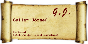 Galler József névjegykártya